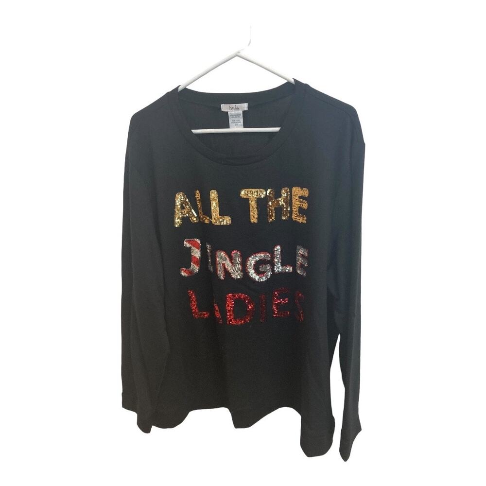 Holiday All The Jingle Ladies Long Sleeve Tee Size 2X‎ by Isela